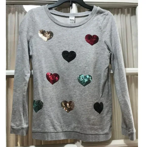 Carter's Kid gray long-sleeve top; girls' size 10/12. - Picture 2 of 4